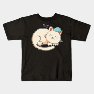 Cat at Sleeping with Nightcap Kids T-Shirt